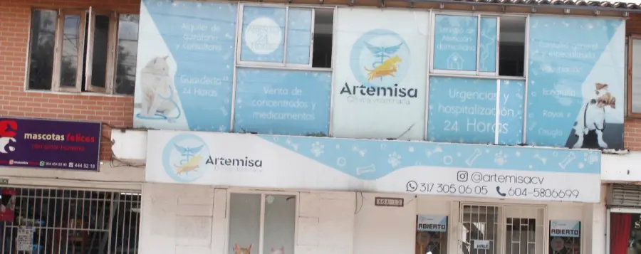 Fachada de Artemisa Clínica Veterinaria en la Avenida 33